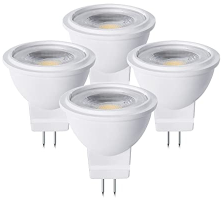 Lustaled 12V MR11 GU4.0 LED Light Bulb 3W G4/GU4/GZ4 Bi-Pin Base LED Spot Light Low Voltage MR11 Landscape Bulbs 25W Halogen Equivalent Warm White 3000K for Accent Recessed Lamp (4-Pack)