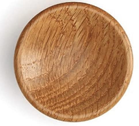 Gedotec DISC 0530 Wooden Furniture Knob Diameter 50 mm Brown Oak Furniture Knob Natural Design Cupboard Knob Drawer Knob Kitchen Handles Door Handles