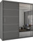 SLIDING WARDROBE 4U Indiana Free Standing Double Sliding Mirror Door wardrobe (120cm, Grey)