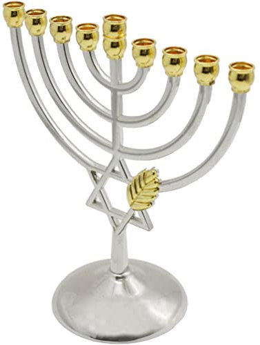 BESPORTBLE Hanukkah Menorah Chanukka 9 Zweig Kerzenhalter Jüdischer Kerzenständer Dekorativer Kerzenhalter Metallkandelaber Tischdekoration Für Hochzeitstischdekoration