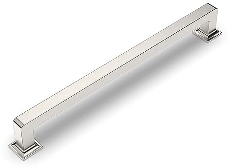 Amerdeco 6 Stück Übergewicht Möbelgriffe Gebürsteter Nickel küchengriffe 192mm Lochabstand Zinklegierung Schrankgriffe griffe für küchenschränkeTürgriffe Schubladengriffe UK0019…