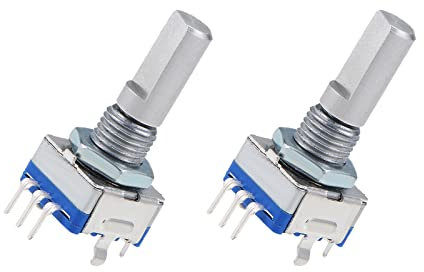 QUARKZMAN 2 Stück EC11 Encoder Code Schalter Potentiometer 360 Grad Drehung für Lautstärkeregelung oder Datenauswahl auf LED oder LCD Display [7 Stifte 20mm Welle]