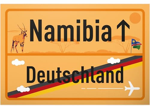 DankeDir! Namibia Deutschland Ortsschild - Schild 30 x 20 cm - Geschenk Idee Gutschein Reise Urlaub Reisegutschein Männer & Frauen Geldgeschenk Abschiedskarte Geschenkidee Deko Karte