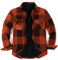 ZENTHACE Flanellhemd Jacke für Männer Sherpa Fleece gefüttert Flanelljacke Jacken Winter Button Up Überhemd Buffalo Plaid Braun 3XL