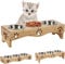 QILICZ Raised Cat Bowl Adjustable Cat Food Bowls Elevated Cat Bowl Stand Pet Food Water Bowl 3 Bowl Dog Feeder Pet Bowl For Cat and Small Dogs