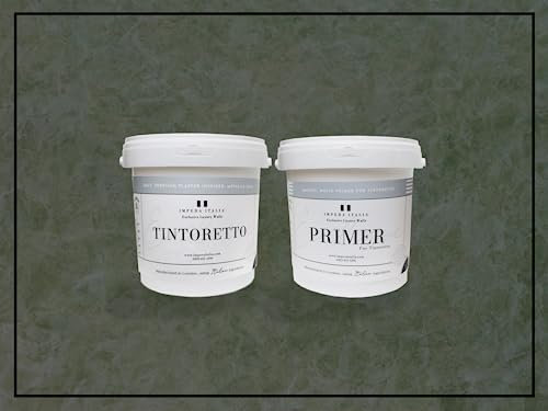 Impera Italia Tintoretto - Matt, Venetian Plaster Effect, Wall Paint Bundle. Includes 2kg of Paint and 1L of Primer - Covers 6-8SQM - In Colour SECCHIA.