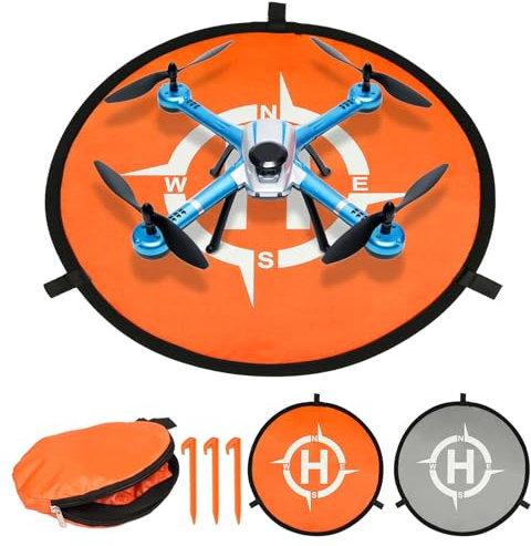 DATIFF Drohnen Landeplatz Leuchtende Universal Schnell Faltbar Landeplattform doppelseitiger Drohne Landing Pad Drohnen Zubehör(55cm) für DJI Air3 / Mini 4 Pro/Mini 3 Pro/Mini 2 /Holy Stone/DJI FPV
