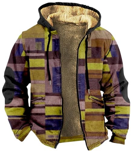 Winterjacke Herren Zipper Hoodie Herren Warm Sweatjacke Herren Fleecejacke Herren Mit Taschen Skijacke Herren Modische Jacke Herren Winter Beheizbarer Sweatshirt Herren Daunenjacke Herren