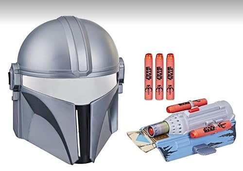 STAR WARS Nerf The Mandalorian Rocket Gauntlet + Mask Set, Nerf Dart-Launching Toy for Kids Roleplay, Toys for Kids Ages 5 and Up