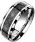 Taffstyle Band Ring Edelstahl Freundschaftsring Herrenring Damenring Partnerring Damen Herren Silber schwarzes Carbon Inlay schräge Kanten Größe 65 (20.7)