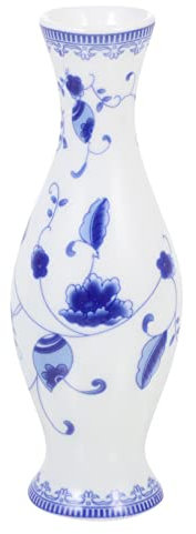 AOKWAWALIY Vase en céramique Bleu et Blanc Vase Bouteille Chinois à Fleurs en céramique à Fleurs rétro décor de Bureau en céramique d'art Porcelaine Bleue et Blanche Asie