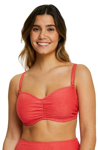 SANS COMPLEXE, Bank Bang Swimsuit mit Verstärkung, Sich in Bliss Model, EIN Bliss -Modell, Poppy Red, 85C