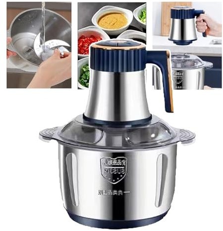 WhAeoy Meat Grinder(5L), 2 Modes to Choose from, Overheating Protection + Safety Switch, Easy to Disassemble, for Onions, Meat, Ham, Garlic, Onions.,A