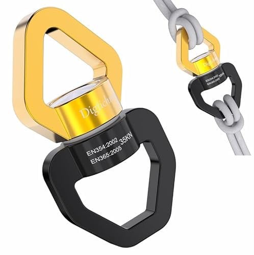 Digtichnny Swing Swivel Drehwirbel, 35KN Sicherheits-Rotationsgerät, Swing Spinner für Baumschaukel, Aerial Dance, Kinderschaukel, Hängematte, Schwarz-Gold