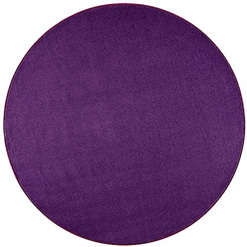Teppich Boss - Nasty Floor Kurzflor Teppich Rund 133cm oder 200cm Ø, Farbe:Lila, Durchmesser:133 cm rund