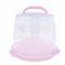 Pink 24 Cupcake Carrier, Plastic Tall Cake Carrier Holder with Handle 3 Tier Portable Desserts Transporter Box Plastic Cake Storage Container with Lid, for Pie Cookies Christmas 28.5*22*25cm