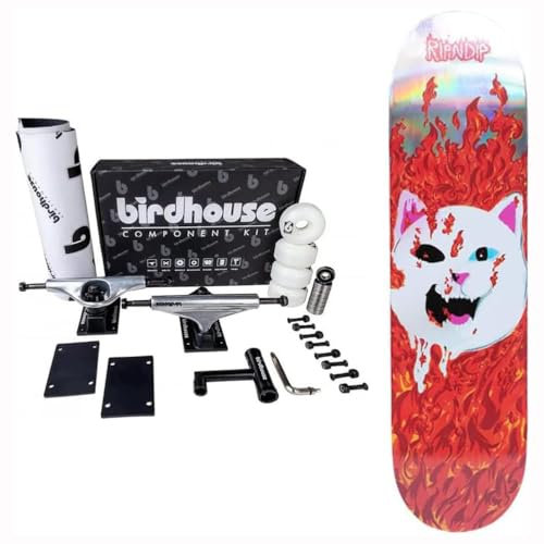 RIPNDIP Komplett-Skateboard Erstellen Sie Ihr eigenes komplettes Skateboard PROFESSIONAL RIPNDIP Professionelles Set Up und Board (Nerm in hell, 8.0)