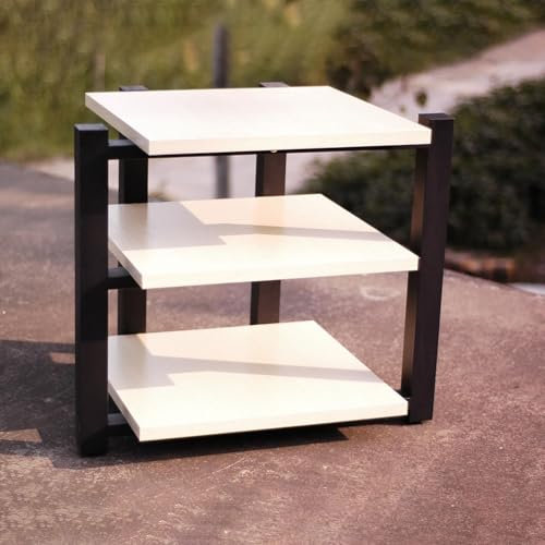 Audio-Displayständer Multifunktionales Ablageregal TV Rack HiFi Regal Audio Schrank Bodenstehender Audioständer Beweglicher Eck-TV-Ständer für Wohnzimmer Schlafzimmer Aufnahmestudio.(Wit,70x55x65cm)