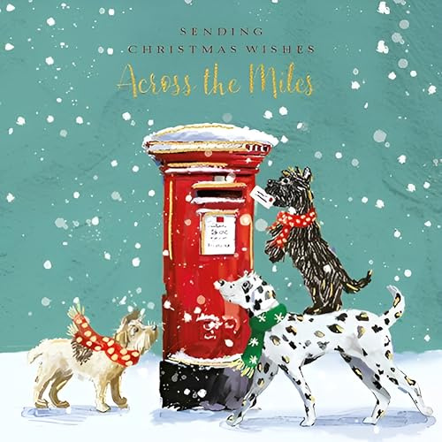 General Christmas Card - Special Finish - Dalmatian and Westie Dogs in the Snow - Christmas Wishes - Made in the UK - Eco-Friendly