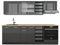 Vicco Küchenzeile R-Line, Anthrazit Hochglanz/Anthrazit, 240 cm, AP Eiche