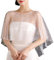 Brautumhang Weiß Umschlagtücher mit Perlen Stola Damen Durchsichtig Brautstola Elegant Abendkleid Cape Verstellbar Schalwickel Braut Bolero Cocktaikleid Festlich Capelets für Hochzeit Party