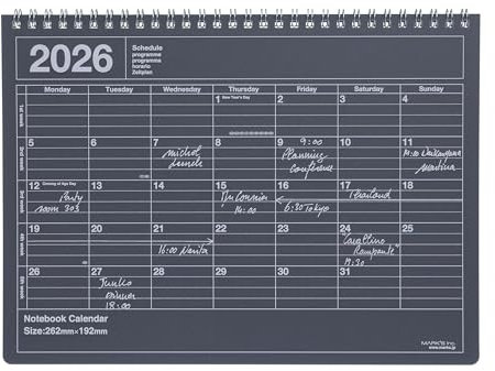 MARK'S 2026 Tischkalender, M // Black