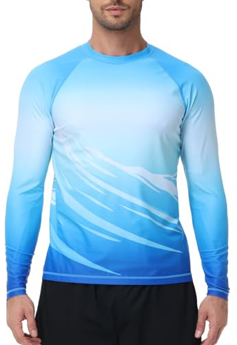 VAYAGER Herren Schwimmshirts UPF 50+ Rashguard Langarm Schnelltrocknendes T-Shirt Locker sitzendes Wasser Angeln UV-Schutzshirts