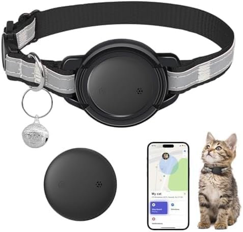 SmartTag Katzenhalsband (1 Pack), Mini Tracker Ohne ABO für Katze, (nur IOS) mit Reflektierendes GPS Katze Tracker Halsbänder, Tracking Standort von Haustieren, Arbeite mit Apple Find My