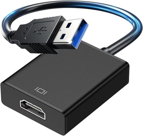 USB to HDMI Adapter,1080P USB 3.0/2.0 to HDMI Adapter Full HD Multi-Display Video Audio Graphics Cable Output Multiple Monitors Compatible with Windows 7/8/8.1/10/11/XP for PC Laptop Projector HDTV