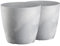 Tymar Blumentopf, 2er-Pack, Pflanzentopf aus Kunststoff, Moderne, matt, Runde Form (Beton, ø 25 cm)