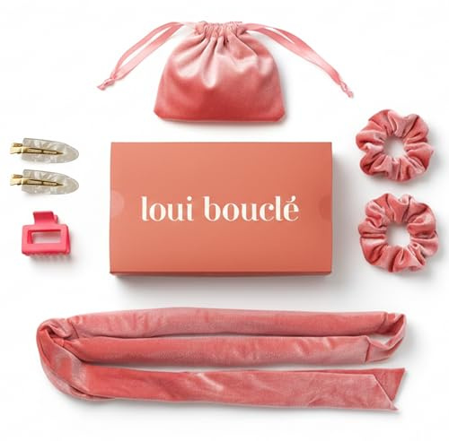 loui bouclé Heatless Curls Lockenband über Nacht | Locken ohne Hitze | 186cm Lockenwickler für langes Haar | Overnight Curls – Rose Rush