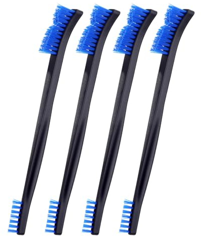 4 Pcs Small Cleaning Brushes, Double-Ended Nylon Brush, Jewelry Cleaning Brush for Detailed of Jewelry, Cars, Kitchen, Spaces