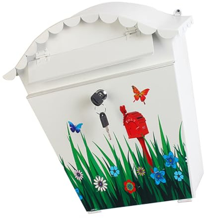 Fahoujs Vintage Briefkasten Aus Eisen Zur Wandmontage Mit Vogel Und Blumenmotiven Rostbeständig Für Den Außenbereich Bauernhaus Gartendekoration Dekorativer Garten Briefkasten Für Bauernhäuser