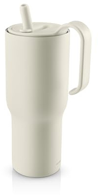 Eva Solo | Sip'n'Go Tumbler 0,9 L Coconut | Genießen Sie Ihre Kaltgetränke von morgens bis abends - die effektive Isolierung hält die Temperatur | Coconut