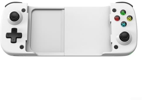 Rehoetom Dehnbares Gamepad, 5-Modi-Schaltung (X-Eingang/HID/MFi), für Switch, PC, mobiles Gaming, passend für 128–182 mm Handys (weiß)