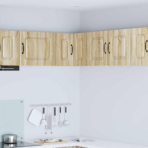 Zeehear Küchenschrank Kalmar Sonoma-Eiche 57x57x40 cm, Holzwerkstoff, Eckschrank mit viel Stauraum, Schrank für Küche, Esszimmer