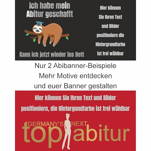 Personalisiertes Abibanner – mit eigenem Text & Foto gestalten – Banner für Abschlussfeier, Abi-Party & Abi-Motto – wetterfest & UV-beständig – PVC oder Mesh – hochwertiger Druck