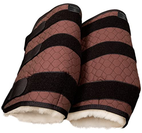 Werner Christ Lammfell-Gamaschen Hinten optimaler Schutz Ihres Pferdes aus echtem Schaffell, erhältlich paarweise mit Reißverschluss, in braun, Größe: Warmblut