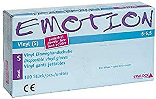 Efalock Professional Emotion Vinyl-Handschuhe Größe S puderfrei, 1er Pack, (1x 100 Stück)