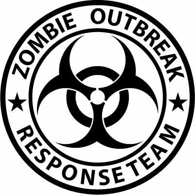 Zombie Response Team Biohazard Graffiti Funny Symbol Funny Bumper Sticker Car Van Bike Sticker Decal Free P&P