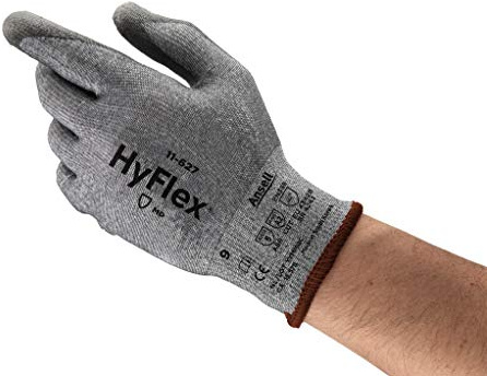 Ansell HyFlex 11-627 Schnittschutz-Handschuhe, Mechanikschutz, Grau, Größe 7 (12 Paar pro Beutel)