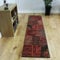 The Rug House Milan Traditioneller Läufer Teppich mit Patchwork-Muster für das Wohnzimmer in Rot-, Braun-, Grau- und Orangefarbtönen 60cm x 240cm