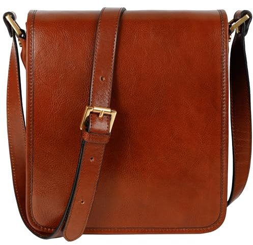 Time Resistance Schultertasche aus Leder Herren - Messenger Bags - Umhängetasche Herren - Elegante Ledertasche - Herren Tasche