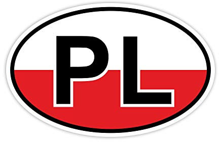Auto-Aufkleber Länderkennzeichen Polen I 14,5 x 9 cm I Kfz-Nationalitätszeichen I LKW I naklejka polska I Poland I wetterfest und UV-Stabil I kfz221