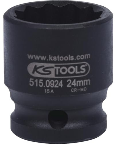 KS Tools 515.0924 Douille à chocs courte 12 pans 1/2'' 24 mm