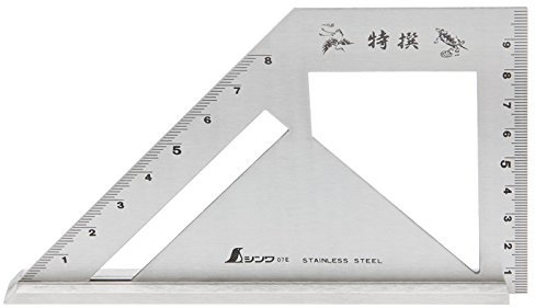 Shinwa® Anschlag-Gehrungswinkel, Edelstahl, L-förmig mit Aussparungen, 170 x 100 x 15 mm
