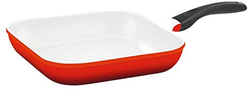 Steuber Grillpfanne, 28 x 28 cm, rot, antihaft-cerathermplus-Beschichtung und induktionsgeeignet