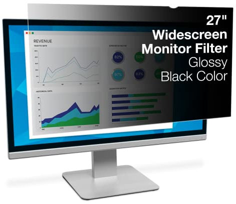3M PFIM27v2 Filtro de Privacidad - Filtro de Pantalla para monitores (Frameless, PC, Negro, LCD, 16