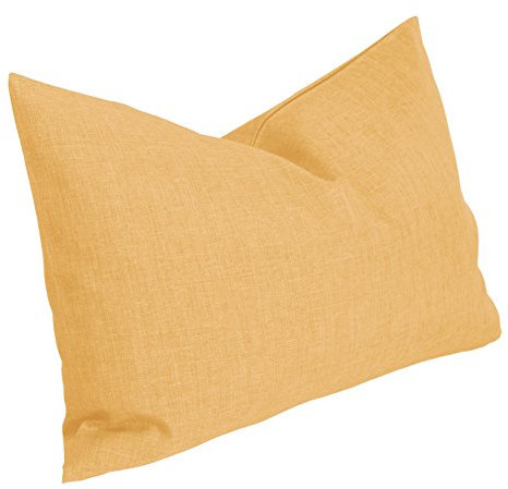 Kissenbezug 40x60 cm gelb mit Reißverschluss Struktur Leinenoptik Kissen für Sofa Wurfkissen