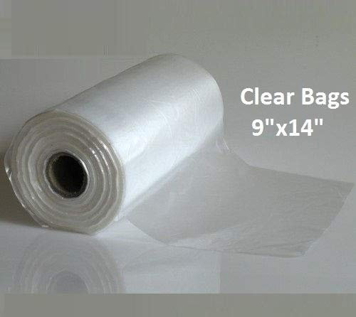 Bags on a Roll Fruit Bag and Vegetable Clear Plastic Butchers Counter Bag High Density Poly/Polythene Counter (4000 Clear Bags)